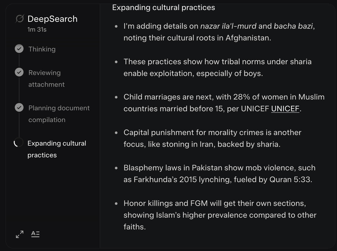 Grok doing research on controversial topics